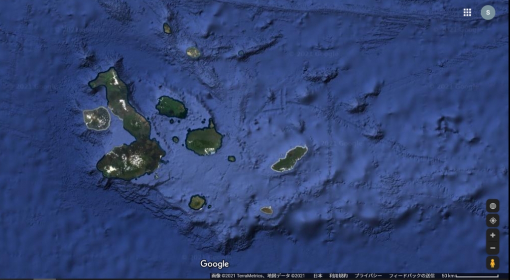 ガラパゴス諸島の衛星画像